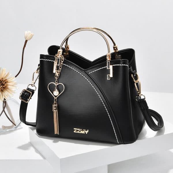 Color Block Handbag Love Tassel Decor Crossbody Bags For Women - Image 2