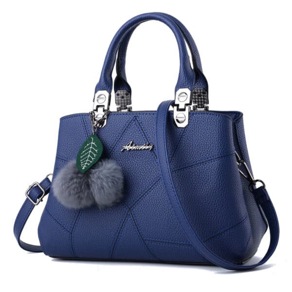 Ladies Bag Fashion Geometric Print Handbags Shoulder Messenger Bag With Ball Pendant - Image 3