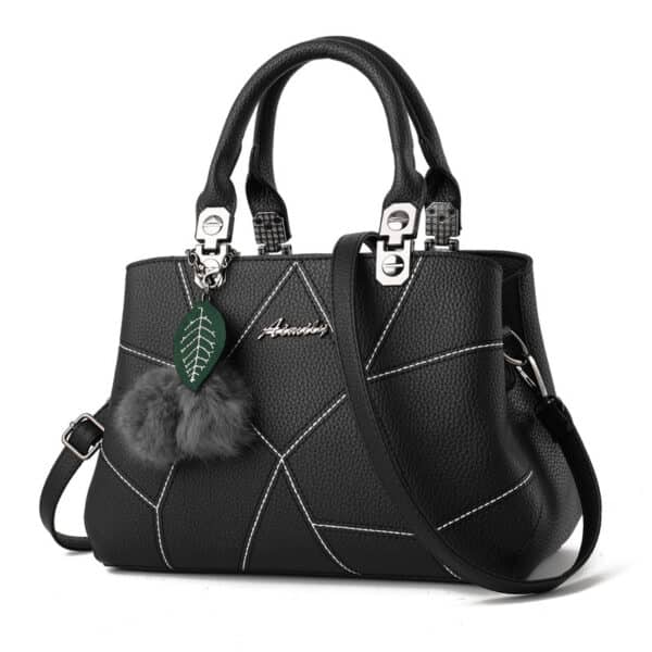 Ladies Bag Fashion Geometric Print Handbags Shoulder Messenger Bag With Ball Pendant - Image 6