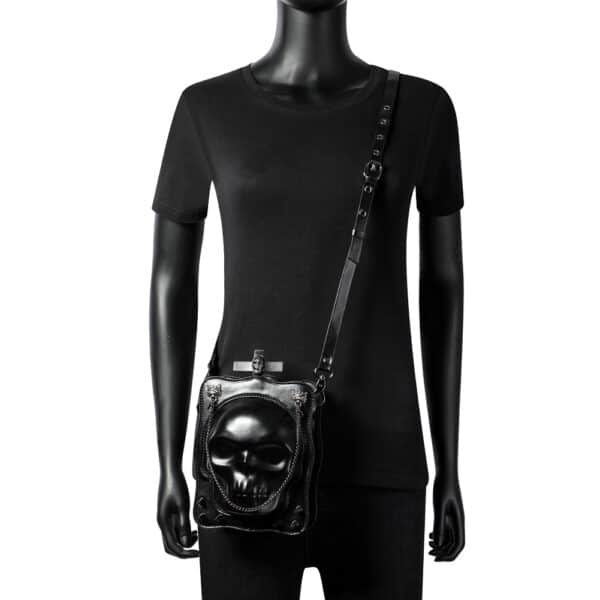 Halloween Skull Shoulder Bag Dark Gothic Crossbody Bags Women Mini Personality Square Messenger Bag - Image 2
