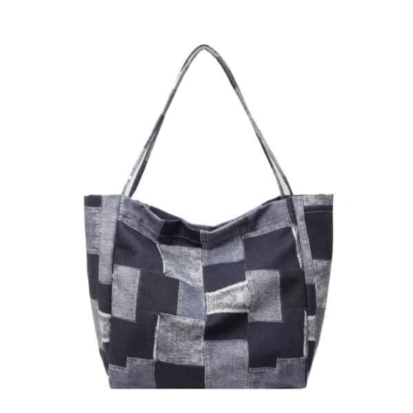 Women's Large Capacity Denim Color-contrast Versatile Tote Bag - Image 2